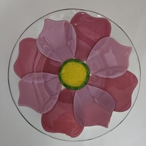 VILLEROY & BOCH Flora Vitrum Rose Glass Plate | SZ 10.5"